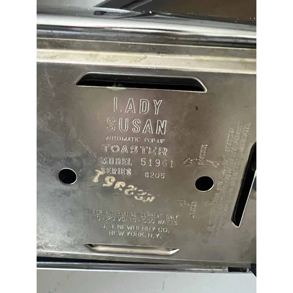 Lady Susan 51961 Toaster Vintage Art‎ Deco Chrome MCM Mirrored